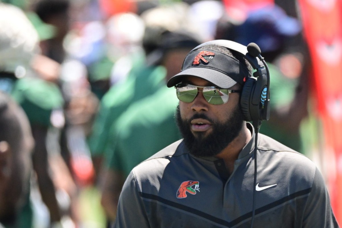Florida A&M football special teams coordinator Chili Davis looks on during the Orange and Green Spring Game at Bragg Memorial Stadium in Tallahassee, Florida, Saturday, April 15, 2023 Chili Davis